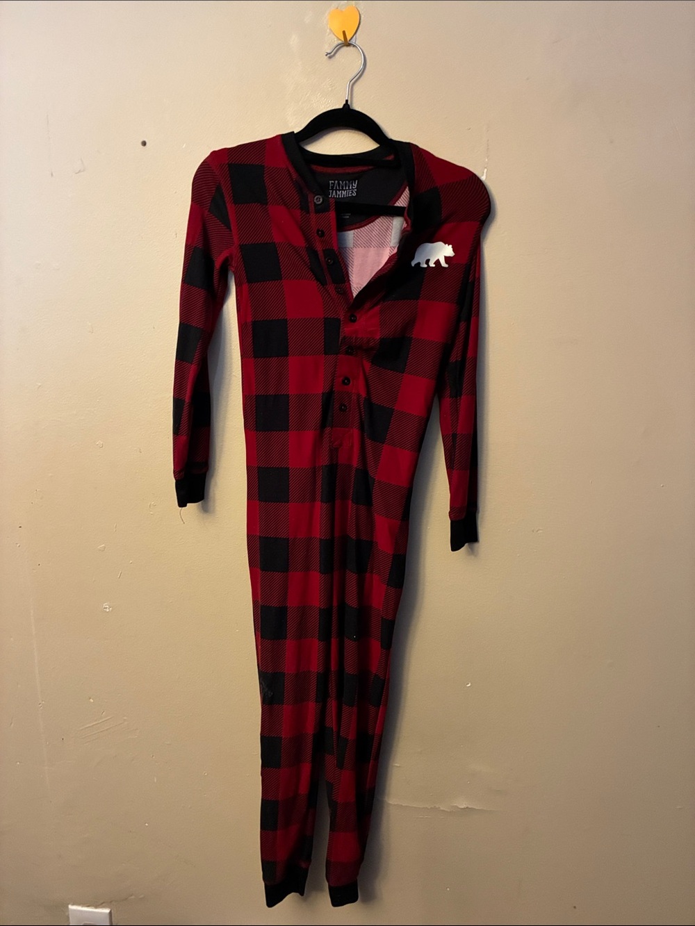 Family Pajamas Red and Black Buffalo Plaid Kids One-Piece Pajama